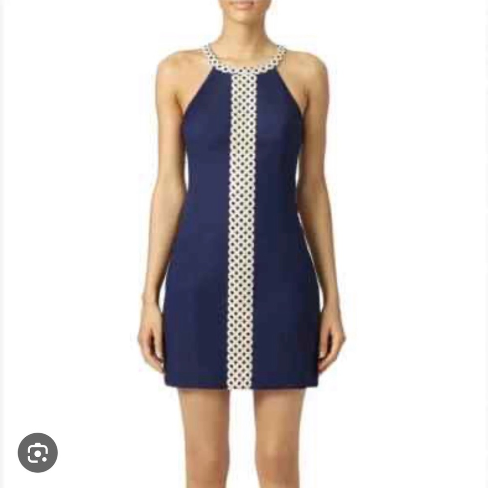 Lilly Pulitzer Navy Dress with White Detailing